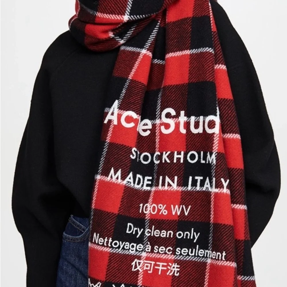 Acne Studio Red Cassiar Scarf - Picture 5 of 5